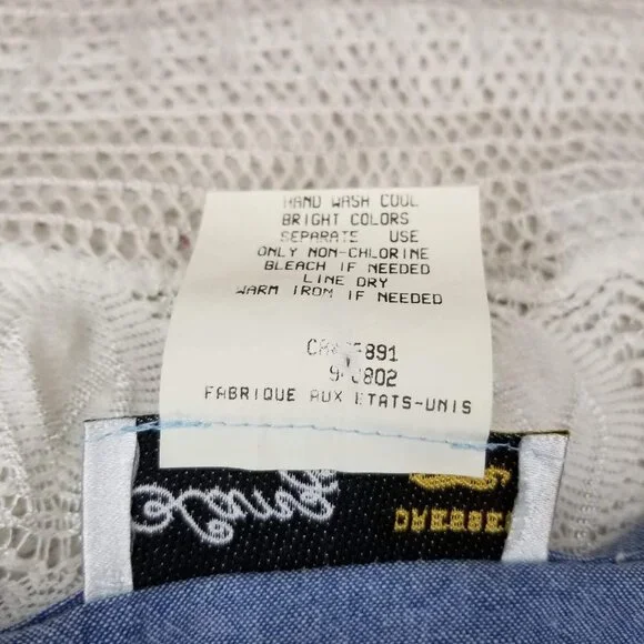 Vintage LANZ Embroidered Cottagecore Prairie Dress Blue Size 14 Pleated Skirt - Picture 11 of 11